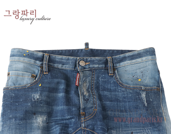 디스퀘어드 패치 워싱 포인트 배기 남성 데님 46