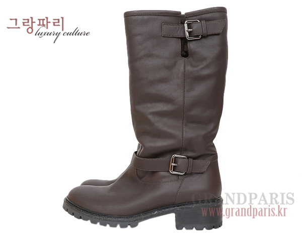 펜디 초콜렛 브라운 쉬어링 무스탕 롱부츠