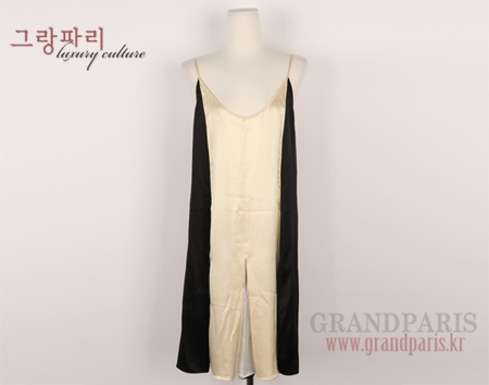 스텔라매카트니 블랙 크림 실크 프룻 프린팅 실크 캐미솔 점프 수트 38