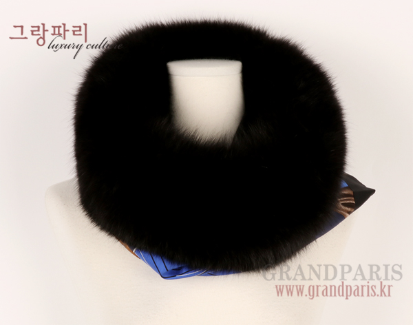 에르메스 18FW 블랙 폭스 실크 타이거 인디안 스누드 넥워머