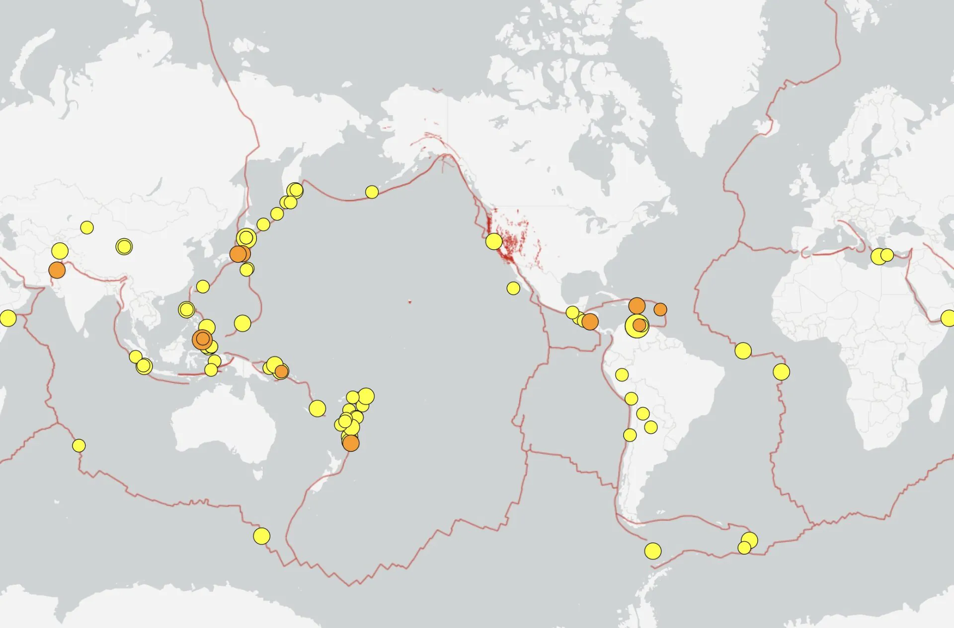 김성일의 미국 지질조사국(USGS Earthquakes)에 따르면, 06월 19일부터 26일까지 4.5 이상의 지진이 전 세계적으로 93건이 발생되었다고 함. 이미지