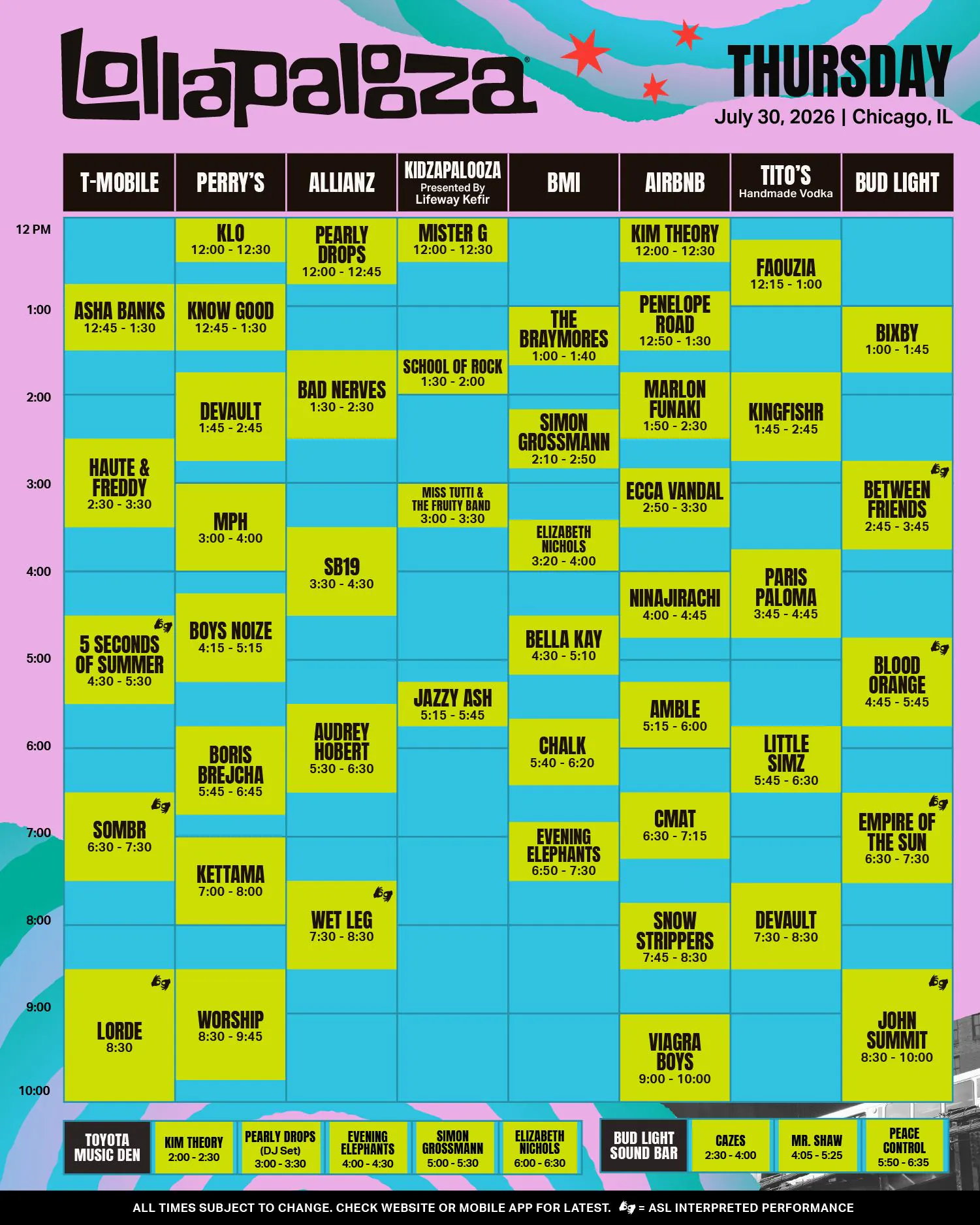김성일의 롤라팔루자(Lollapalooza) 2026은 오늘 새벽 5시 전후부터 #디즈니플러스 에서 라이브 스트리밍되네요. 이미지