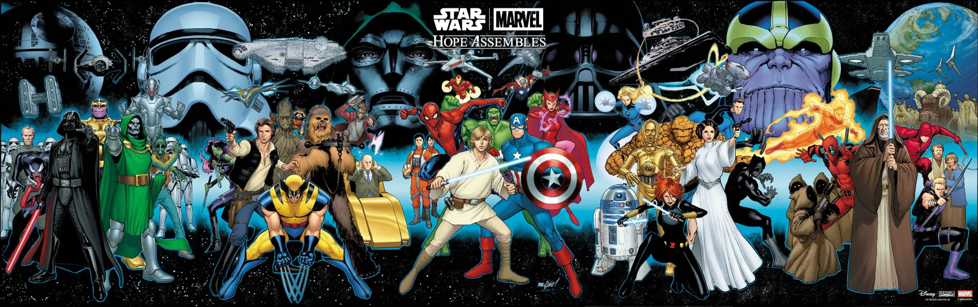 김성일의 마블 코믹스가 스타워즈와 첫 공식 크로스오버 시리즈인 [Star Wars/Marvel: Hope Assembles]를 발표하며, 2027년 01월 공개 예정으로 있습니다. 이미지