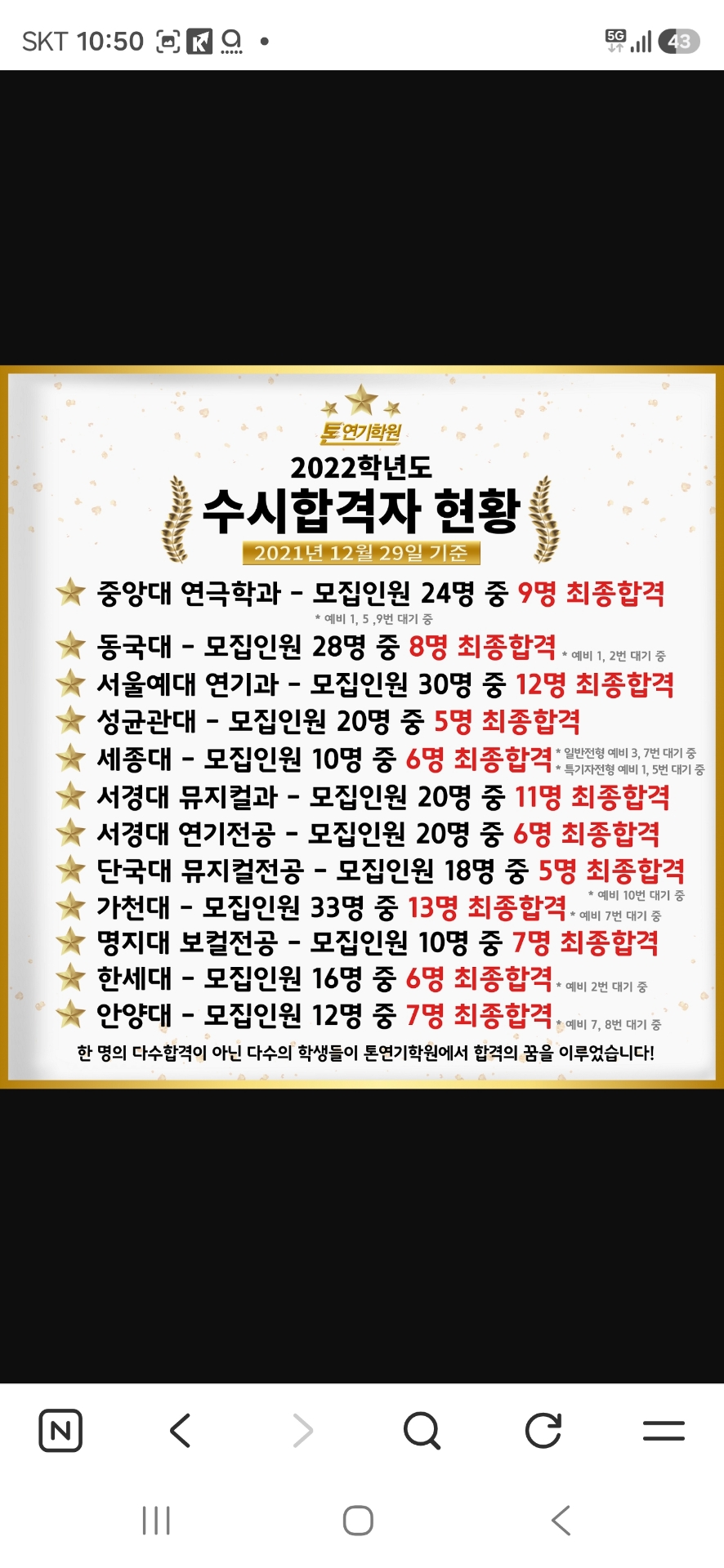 톤연기학원 신사캠프