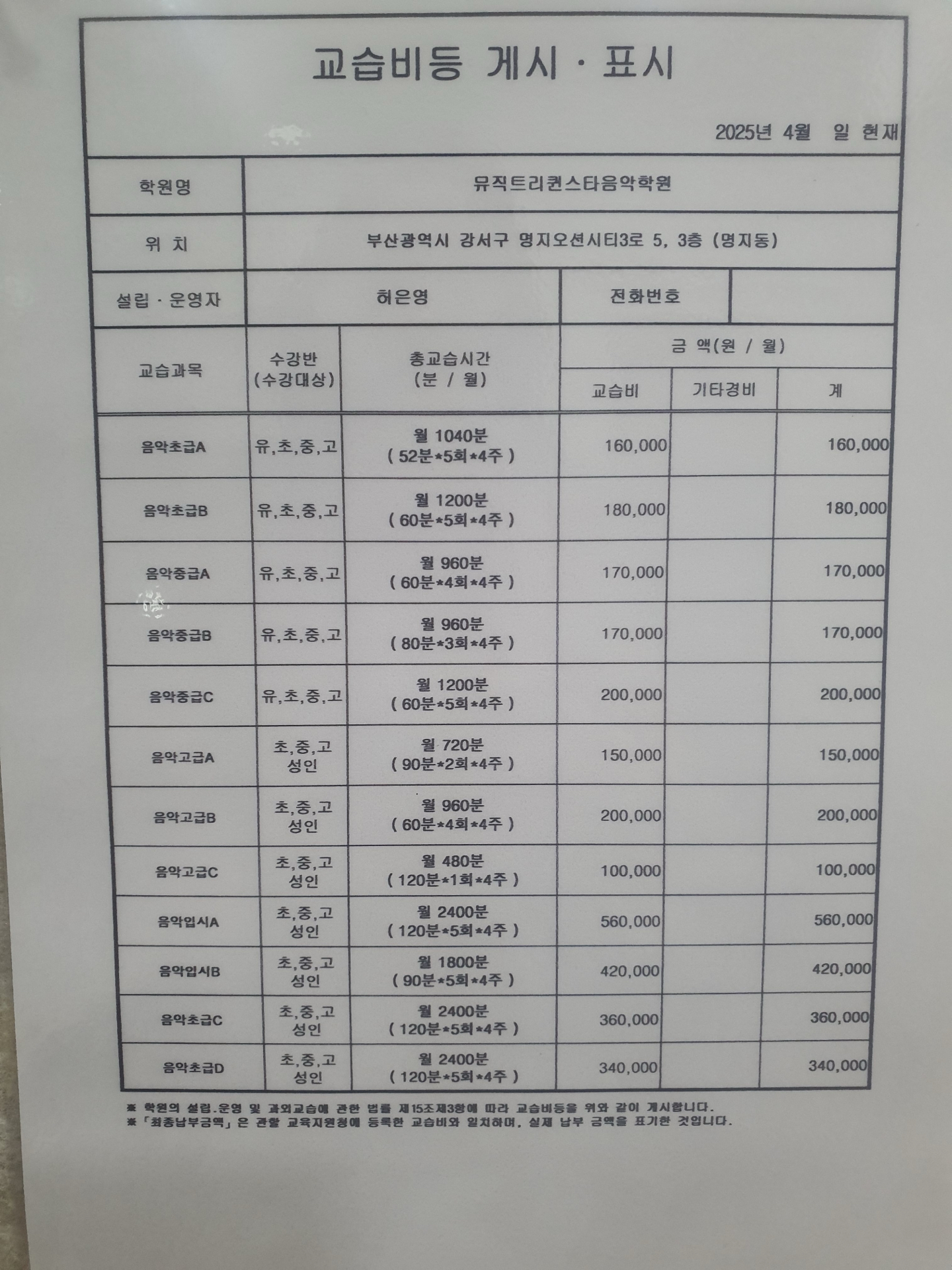 뮤직트리퀸스타음악학원