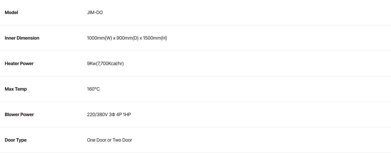 열풍 건조기 spec list