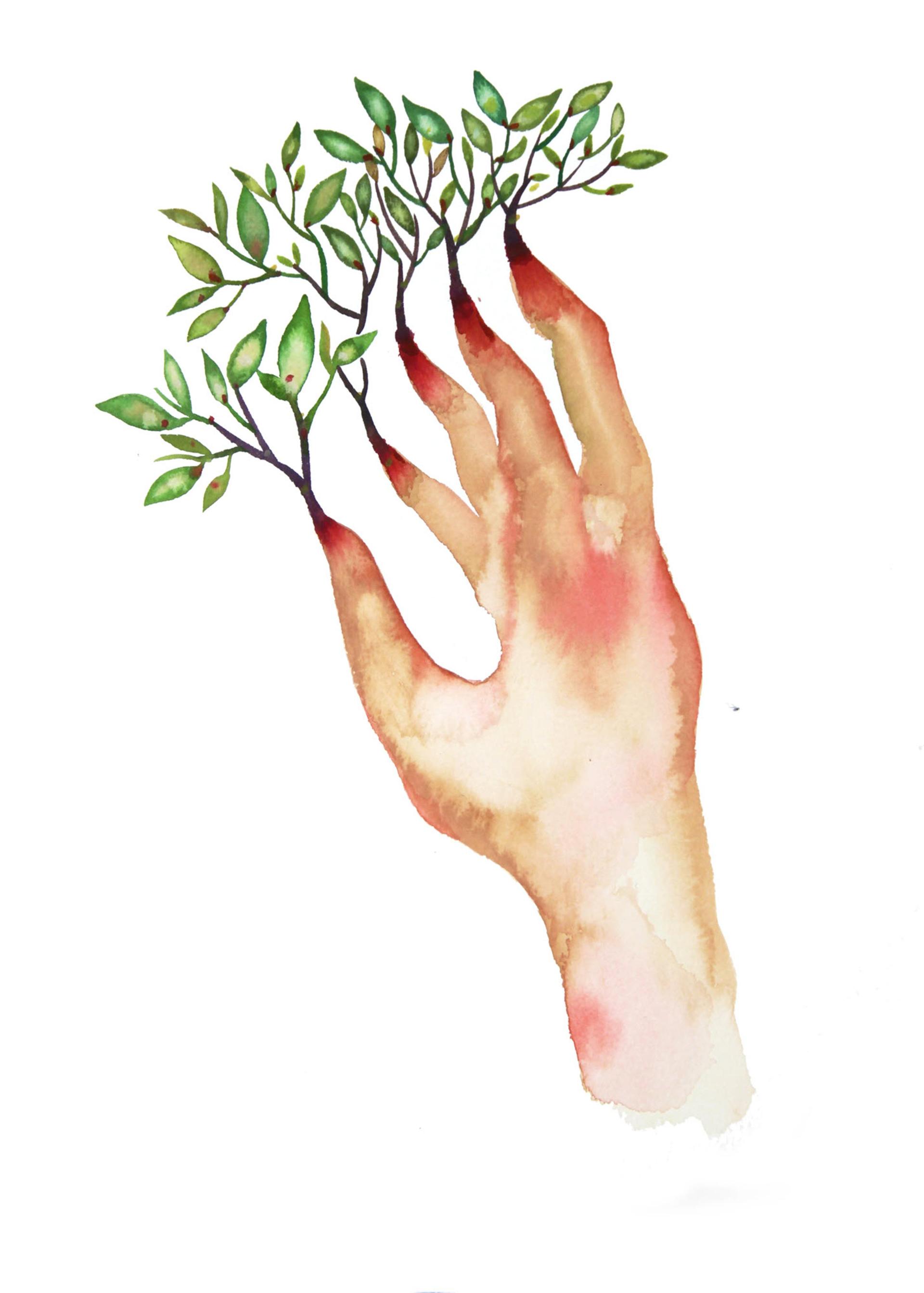 Main verte de Daphné Daphne's green hand