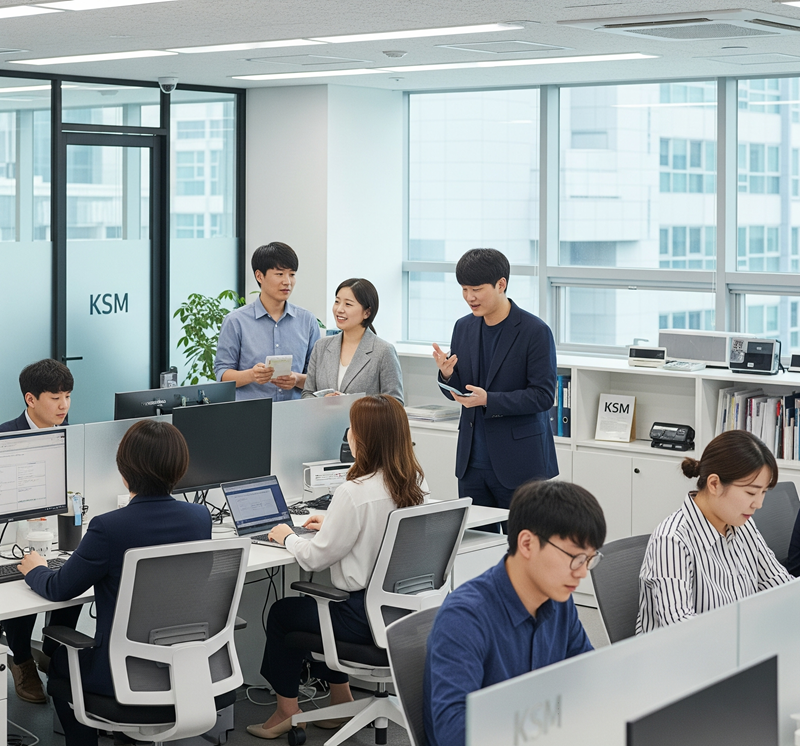 열정적으로 일하는 KSM 팀원들