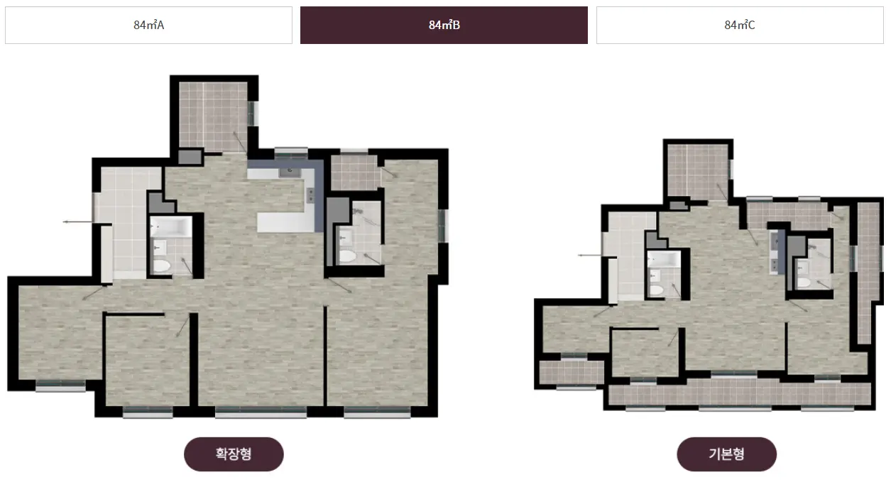제일풍경채 의왕고천(본청약) 084.2033B 평면도