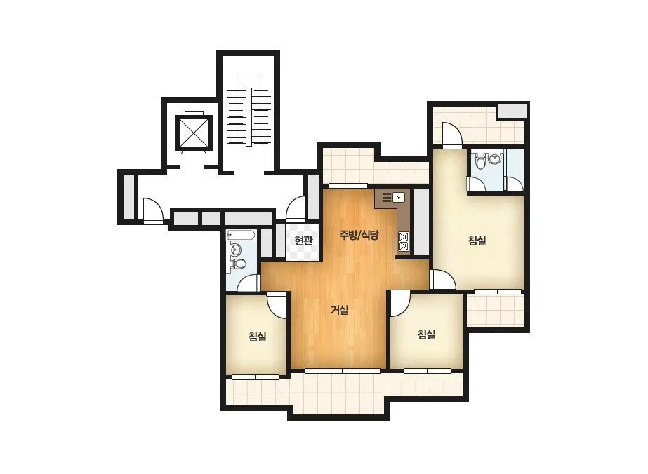 성남판교 산운마을9단지 대방노블랜드 아파트 우선 분양전환 후 잔여세대 084.9900A 평면도