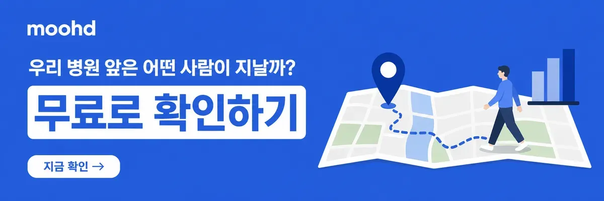 우리 병원 앞은 어떤 사람이 지날까 무료로 확인하기
