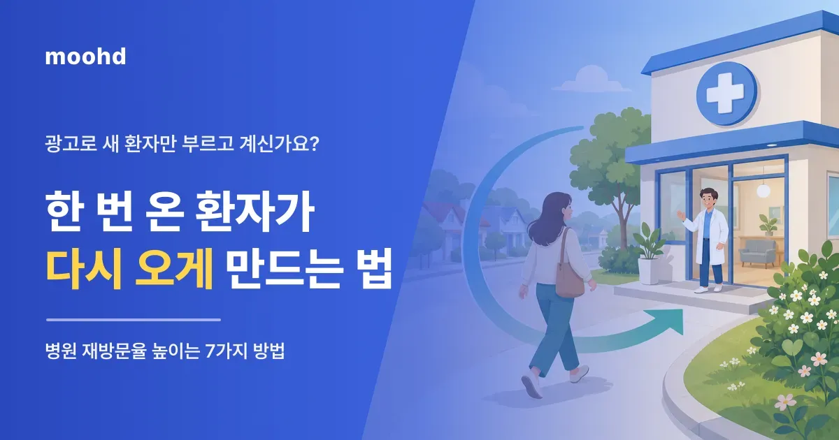 한 번 온 환자가 다시 오게, 병원 재방문율 높이는 7가지 방법