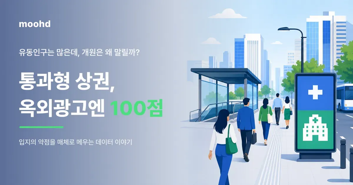 유동인구 많은데 '여기 개원하지 마세요'? 통과형 상권이 옥외광고엔 100점인 이유