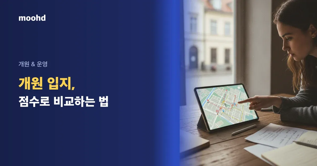 개원 입지 선정 체크리스트: 후보지를 점수로 비교하는 7가지 기준