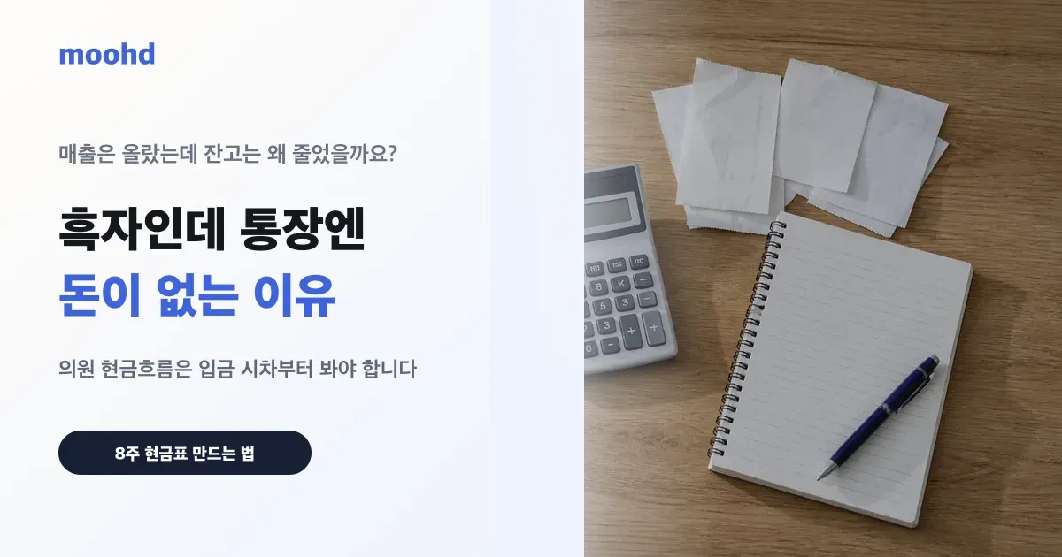 우리 의원은 흑자인데 왜 통장엔 돈이 없을까: 매출과 입금의 시차부터 보세요