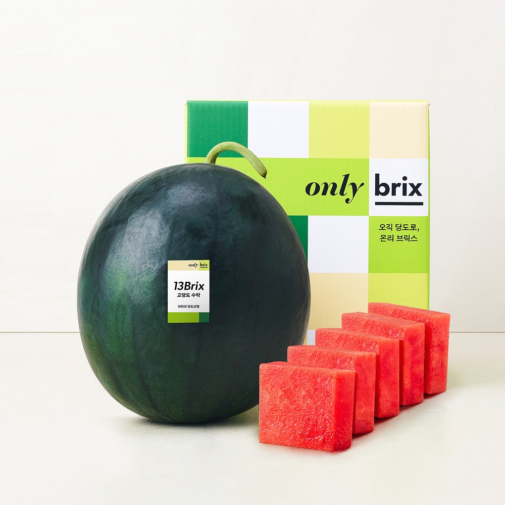 [새벽에On] 씨 없는 수박의 완성, 온리브릭스 고당도 흑수박 5kg / 6kg / 7kg / 8kg / 9kg (13brix/1통)