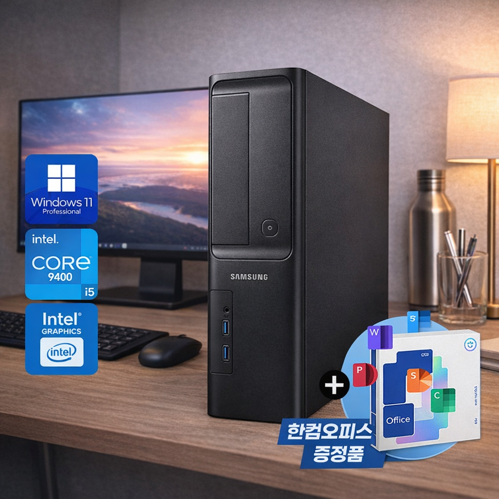 리뉴올PC 사무용 슬림PC 코어i5(9세대) 램 16G  SSD 240G  윈도우11프로 +한컴오피스 증정 한컴오피스 증정 / 리퍼 사무용 조립PC /i5-9400 /16G /SSD 240G /삼성 슬림케이스 /Win11 Pro