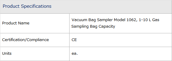 Sampling Pump, Vacuum Bag Sampler Model 1062, 1-10L Gas Sampling Bag ...