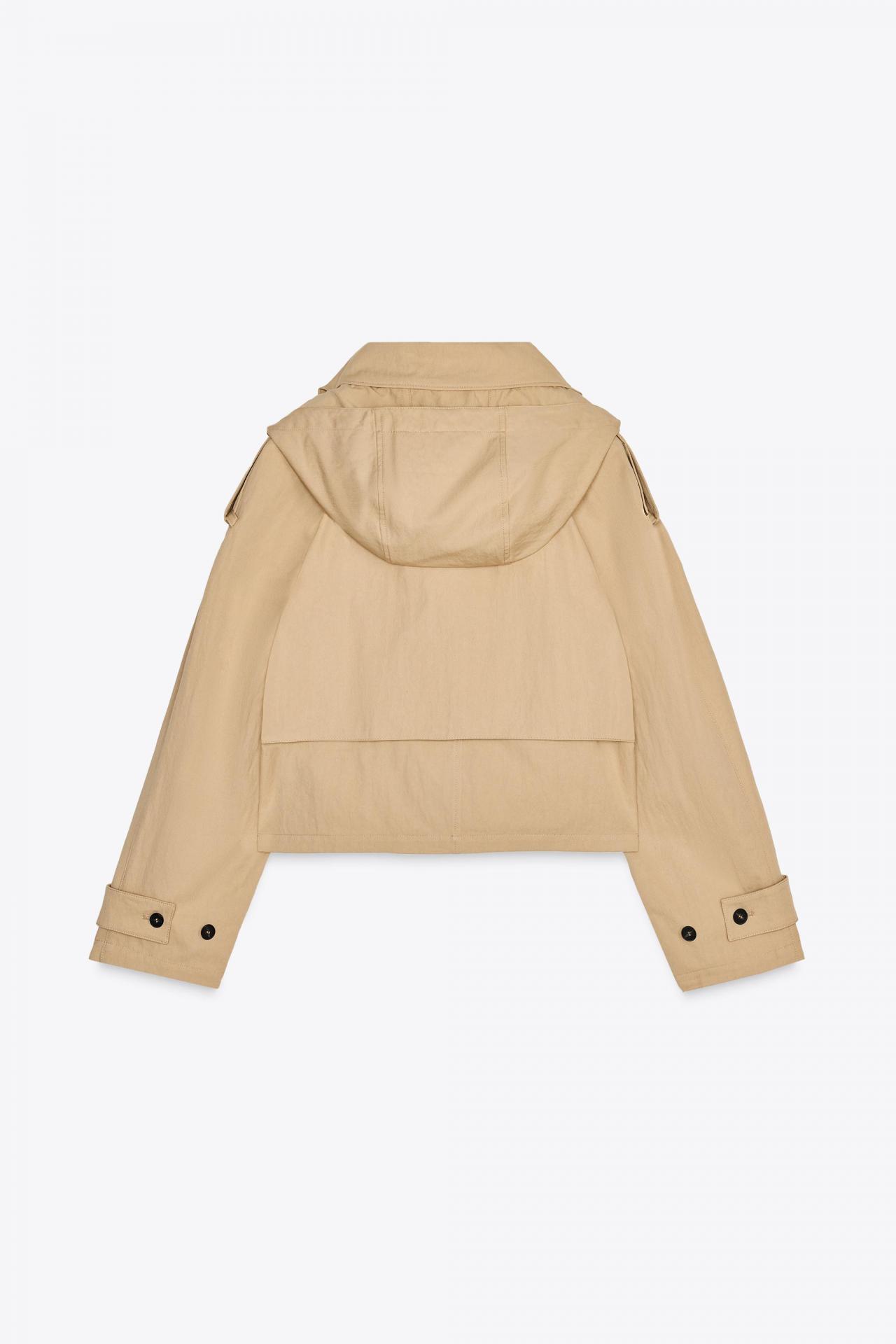 자라 후드 숏 트렌치코트 3046/076 LIGHT CAMEL 상세 이미지 10