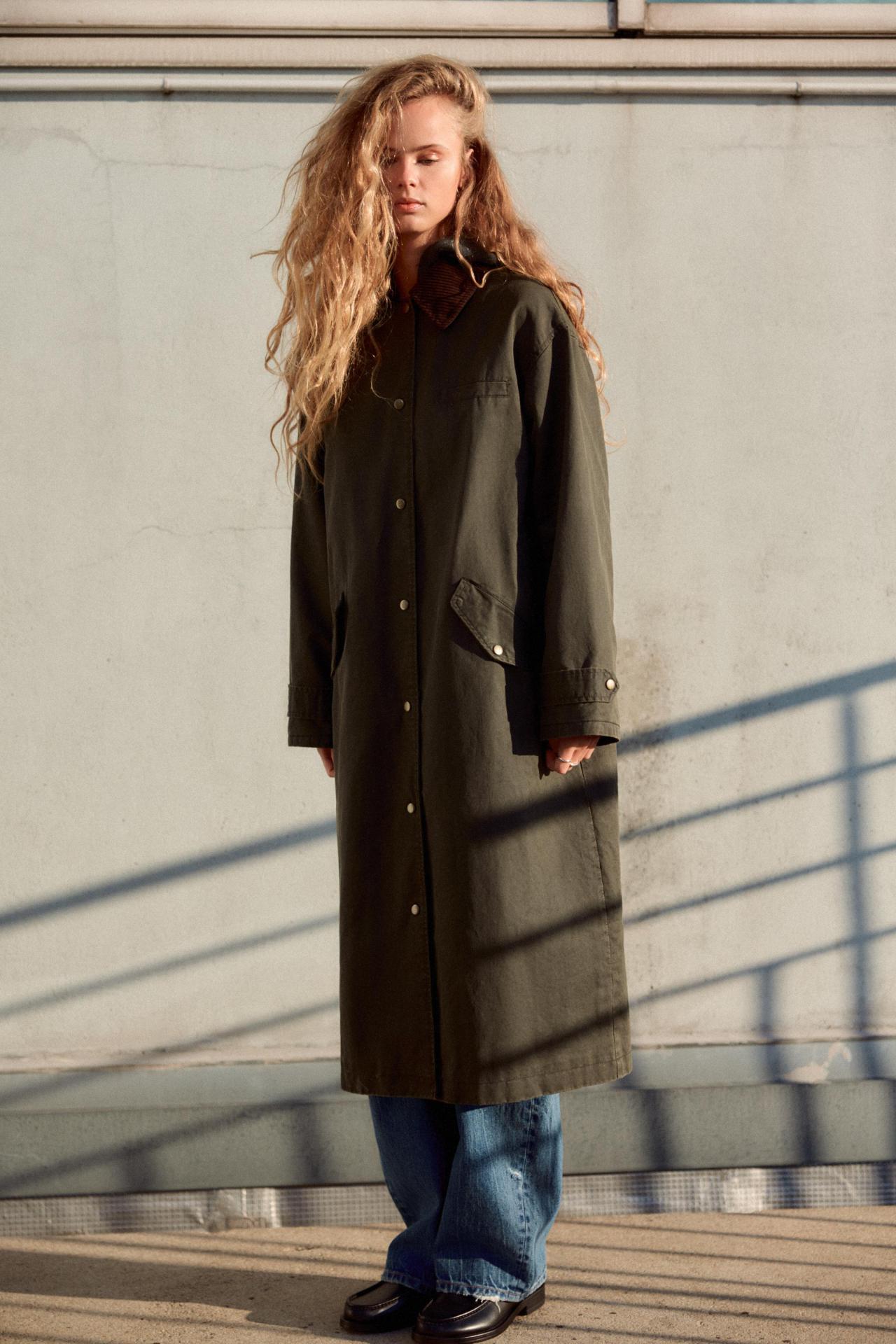 자라 코듀로이 칼라 트렌치코트 4341/882 MOSS GREEN 상세 이미지 9