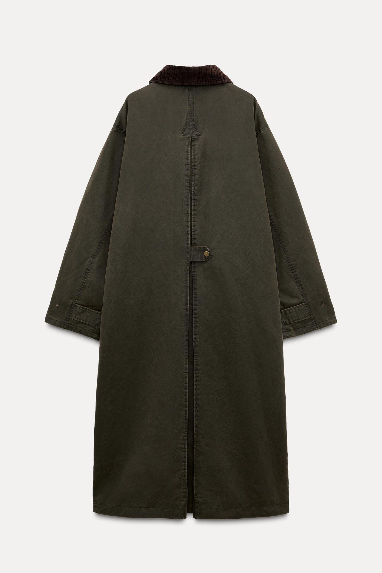 자라 코듀로이 칼라 트렌치코트 4341/882 MOSS GREEN 상세 이미지 15