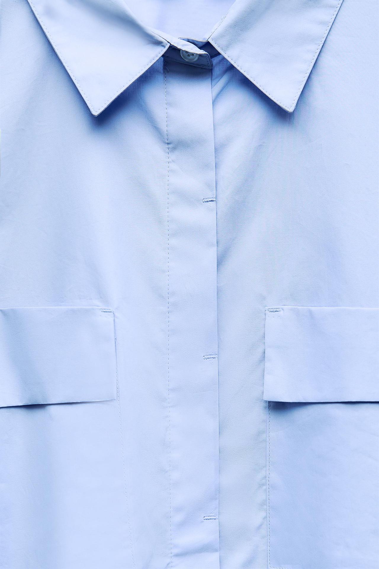 스페인샵 자라 포켓 포플린 셔츠 4387/048 BLUE
