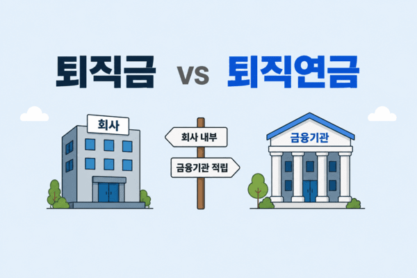 기사 이해를 돕기 위한 AI 생성 이미지 | 회사 내부에 적립되는 법정 퇴직금과 금융기관에 사외 적립되는 퇴직연금의 구조 비교