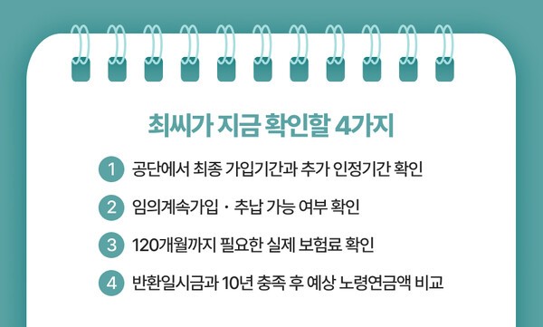 가입기간 9년 6개월인 최씨가 확인해야 할 주요 항목 | 연금경제 정리