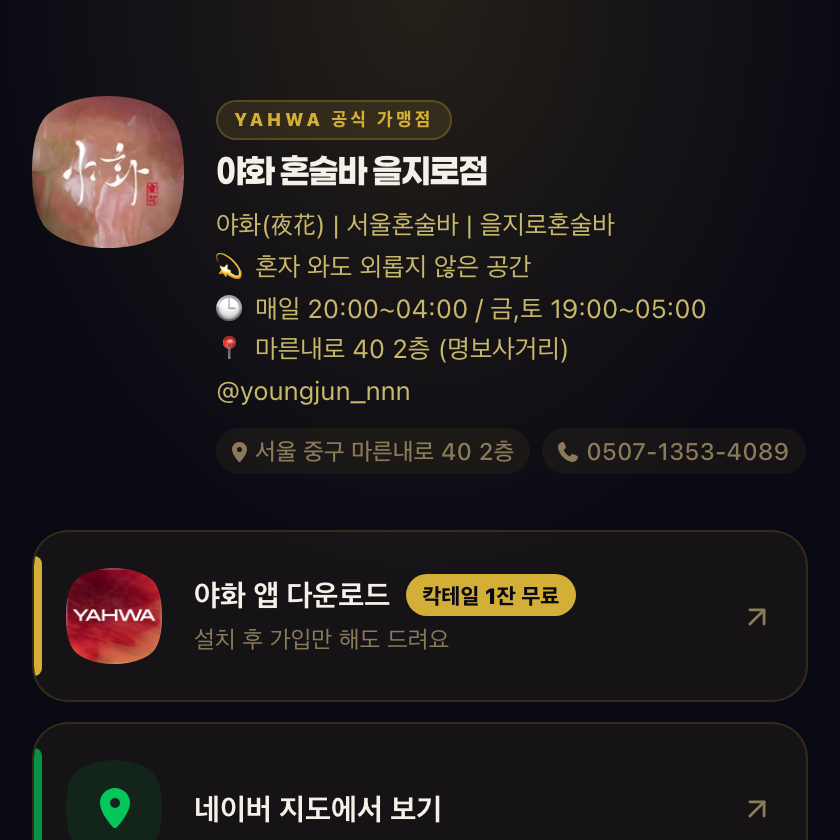 야화 혼술바 을지로점