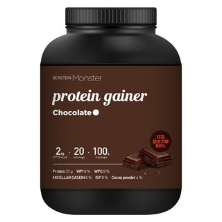 베네틴 몬스터 벌크업 프로틴 게이너 보충제 초코맛, 2kg
