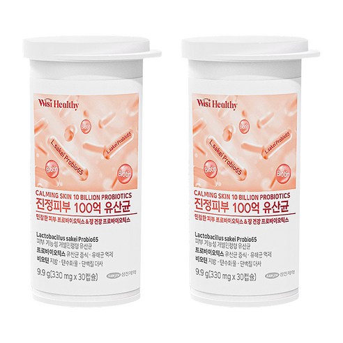 위시헬씨 진정피부 100억 유산균, 30정, 2개 